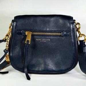Marc Jacobs Black Pebbled Leather Saddle Bag